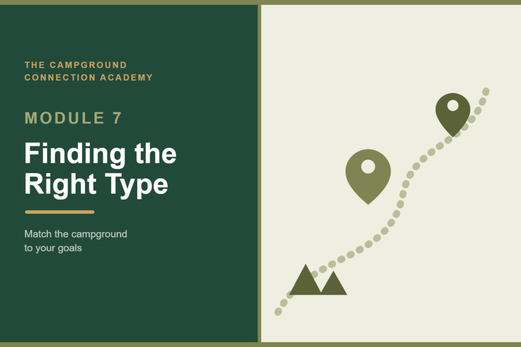 Module 7: Finding The Right Type Of Campground For You